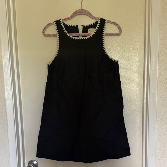Sezane Linene Black Sleeveless Dress with White Trim NWOT size 36/4